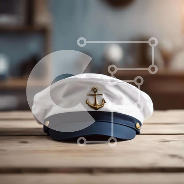 Intra Συλλεκτικό Ξύλινο Παζλ Plywood  4mm - Καπέλο Sailor σε σχήμα άγκυρας σε ξύλινο τραπέζι Σε Ξύλινο Κουτί - Διαστάσεις: 10x10 cm – 25 κομμάτια