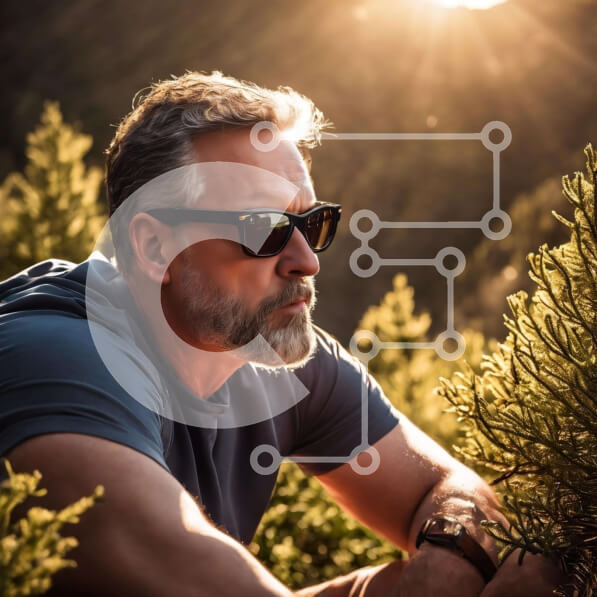 Intra Συλλεκτικό Ξύλινο Παζλ Plywood  4mm - Άνδρας που χαλαρώνει στο δάσος Σε Ξύλινο Κουτί - Διαστάσεις: 10x10 cm – 25 κομμάτια