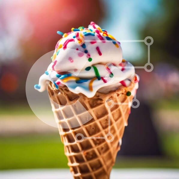 Σετ των 2 Intra Συλλεκτικό Ξύλινο Παζλ Plywood  4mm - Χωνάκι βάφλας με παγωτό, πασπάλισμα και σαντιγί Σε Ξύλινο Κουτί - Διαστάσεις: 10x10 cm – 25 κομμάτια