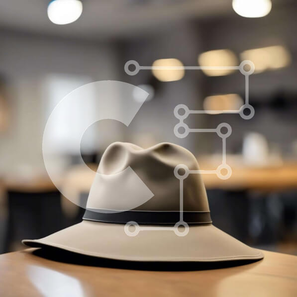 Intra Συλλεκτικό Ξύλινο Παζλ Plywood  4mm - Μπεζ καπέλο Fedora σε ξύλινο τραπέζι Σε Ξύλινο Κουτί - Διαστάσεις: 10x10 cm – 25 κομμάτια