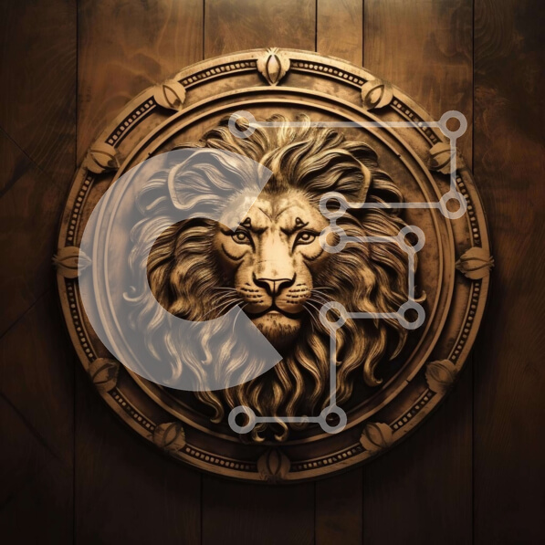 Intra Συλλεκτικό Ξύλινο Παζλ Plywood  4mm - Περίτεχνο κεφάλι λιονταριού σε ξύλινο φόντο Σε Ξύλινο Κουτί - Διαστάσεις Puzzle: 10x10 cm – 25 κομμάτια