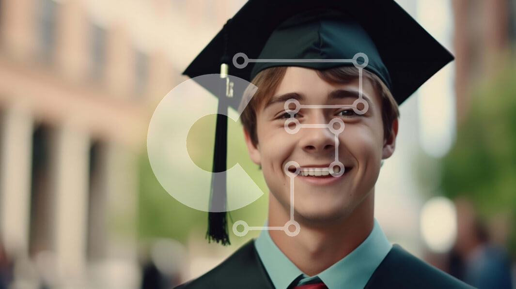 Intra Συλλεκτικό Ξύλινο Παζλ Plywood  4mm - Νεαρός άνδρας με ενδυμασία αποφοίτησης Σε Ξύλινο Κουτί - Διαστάσεις Puzzle: 10x10 cm – 25 κομμάτια