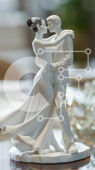 Intra Συλλεκτικό Ξύλινο Παζλ Plywood  4mm - Εορτασμός ειδώλου αρραβωνιασμένου ζευγαριού Σε Ξύλινο Κουτί - Διαστάσεις Puzzle: 10x10 cm – 25 κομμάτια