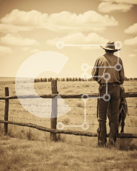 Intra Συλλεκτικό Ξύλινο Παζλ Plywood  4mm - Καουμπόη με παραδοσιακή ενδυμασία στο χωράφι με άλογο Σε Ξύλινο Κουτί - Διαστάσεις Puzzle: 10x10 cm – 25 κομμάτια