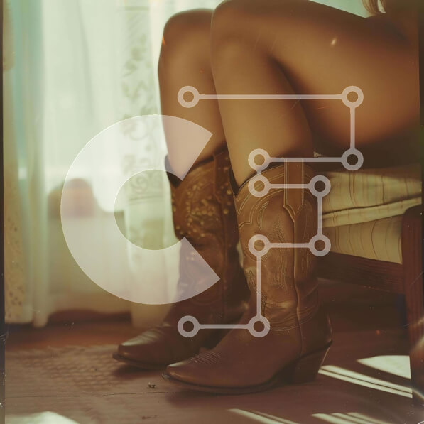 Intra Συλλεκτικό Ξύλινο Παζλ Plywood  4mm - Γυναίκα με καφέ καουμπόικες μπότες που κάθεται στην πολυθρόνα Σε Ξύλινο Κουτί - Διαστάσεις Puzzle: 10x10 cm – 25 κομμάτια