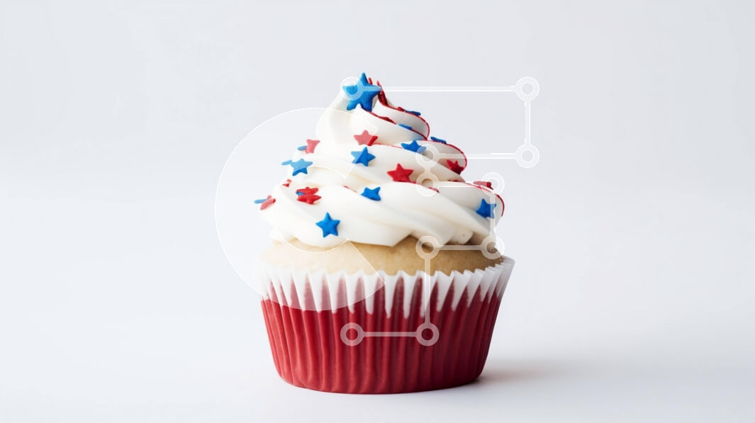 Intra Συλλεκτικό Ξύλινο Παζλ Plywood  4mm - Πατριωτικό Cupcake με αστέρια Σε Ξύλινο Κουτί - Διαστάσεις Puzzle: 10x10 cm – 25 κομμάτια