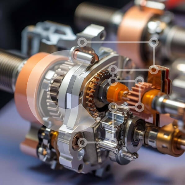 Intra Συλλεκτικό Ξύλινο Παζλ Plywood  4mm - Λεπτομερής κοντινό πλάνο με γρανάζια και κιβώτια ταχυτήτων Σε Ξύλινο Κουτί - Διαστάσεις Puzzle: 10x10 cm – 25 κομμάτια