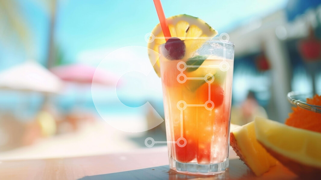 Σετ των 2 Intra Συλλεκτικό Ξύλινο Παζλ Plywood  4mm - Τροπικό ποτό κοντά στην παραλία Σε Ξύλινο Κουτί - Διαστάσεις: 10x10 cm – 25 κομμάτια