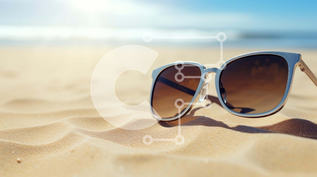 Intra Συλλεκτικό Ξύλινο Παζλ Plywood  4mm - Γυαλιά ηλίου στην παραλία Σε Ξύλινο Κουτί - Διαστάσεις Puzzle: 10x10 cm – 25 κομμάτια