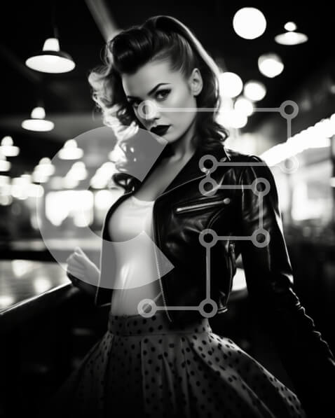 Intra Συλλεκτικό Ξύλινο Παζλ Plywood  4mm - Κομψή γυναίκα στα ασπρόμαυρα στο μπαρ ή στο εστιατόριο Σε Ξύλινο Κουτί - Διαστάσεις Puzzle: 10x10 cm – 25 κομμάτια