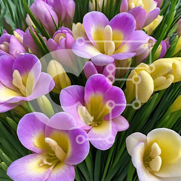 Intra Συλλεκτικό Ξύλινο Παζλ Plywood  4mm - Ζωντανά ανθισμένα λουλούδια στο πράσινο γρασίδι Σε Ξύλινο Κουτί - Διαστάσεις: 10x10 cm – 25 κομμάτια