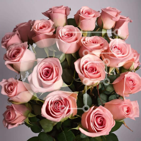 Intra Συλλεκτικό Ξύλινο Παζλ Plywood  4mm - Μπουκέτο με ροζ τριαντάφυλλα σε βάζο Σε Ξύλινο Κουτί - Διαστάσεις: 10x10 cm – 25 κομμάτια