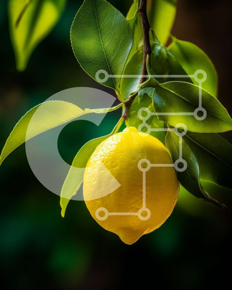 Intra Συλλεκτικό Ξύλινο Παζλ Plywood  4mm - Φρέσκο ​​λεμόνι που κρέμεται από κλαδί πορτοκαλιάς Σε Ξύλινο Κουτί - Διαστάσεις: 10x10 cm – 25 κομμάτια