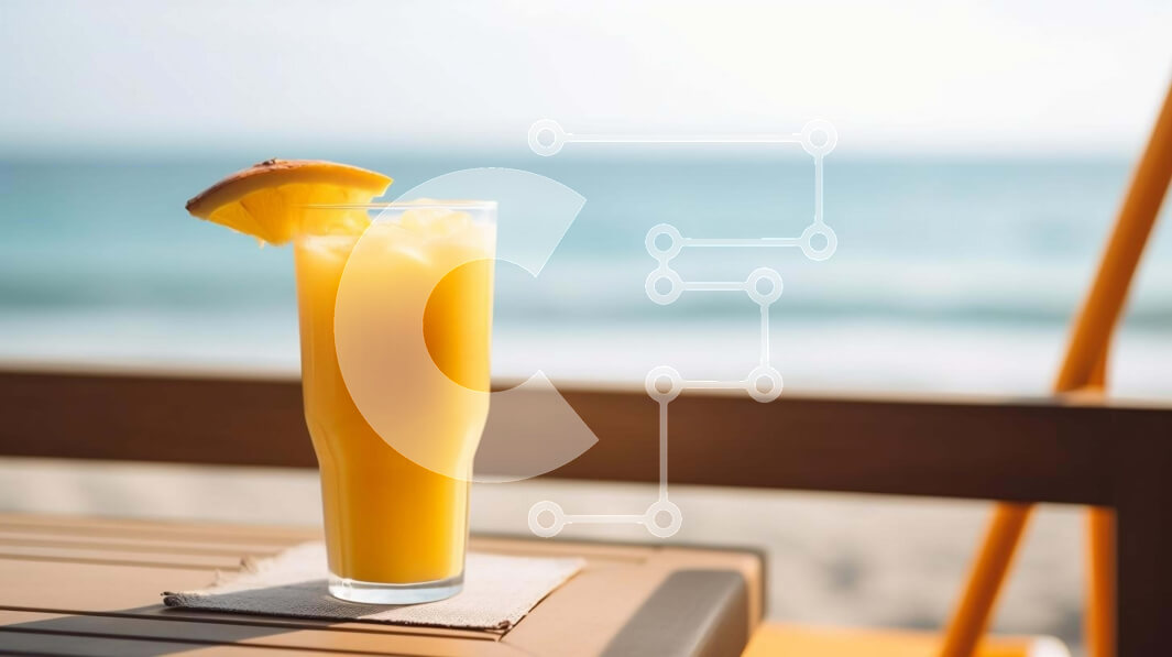 Σετ των 2 Intra Συλλεκτικό Ξύλινο Παζλ Plywood  4mm - Ποτήρι χυμό πορτοκαλιού δίπλα στην παραλία Σε Ξύλινο Κουτί - Διαστάσεις: 10x10 cm – 25 κομμάτια