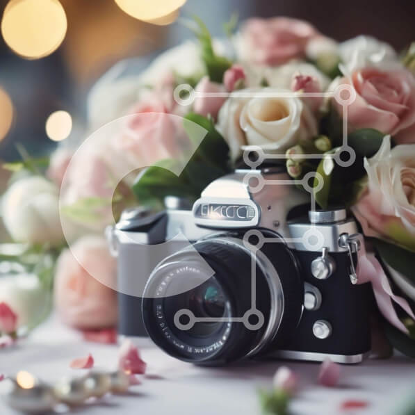 Intra Συλλεκτικό Ξύλινο Παζλ Plywood  4mm - Vintage κάμερα και λουλούδια Σε Ξύλινο Κουτί - Διαστάσεις Puzzle: 10x10 cm – 25 κομμάτια