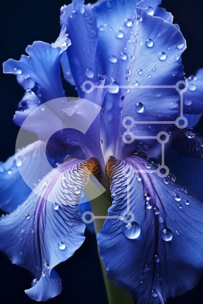 Σετ των 2 Intra Συλλεκτικό Ξύλινο Παζλ Plywood  4mm - Μπλε λουλούδι με σταγονίδια νερού Σε Ξύλινο Κουτί - Διαστάσεις: 10x10 cm – 25 κομμάτια