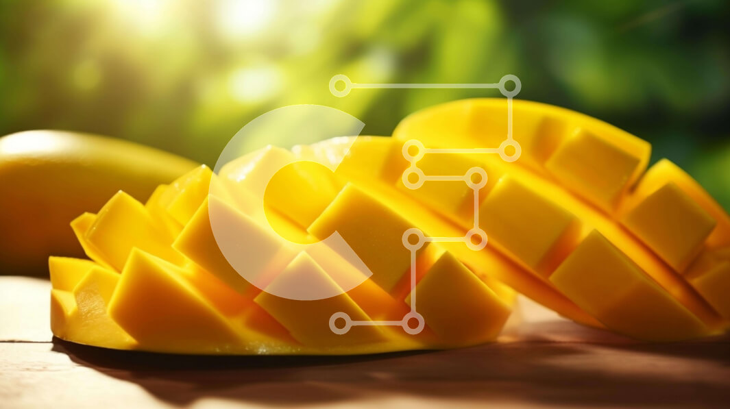 Σετ των 2 Intra Συλλεκτικό Ξύλινο Παζλ Plywood  4mm - Φρέσκο ​​μισό μάνγκο και φέτα πορτοκαλιού Σε Ξύλινο Κουτί - Διαστάσεις: 10x10 cm – 25 κομμάτια