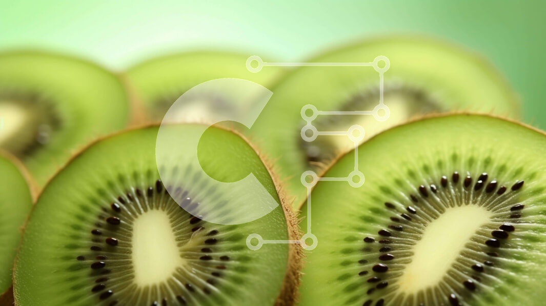 Σετ των 2 Intra Συλλεκτικό Ξύλινο Παζλ Plywood  4mm - Κοντινό πλάνο φρέσκων ακτινιδίων με πράσινο φύλλωμα Σε Ξύλινο Κουτί - Διαστάσεις: 10x10 cm – 25 κομμάτια