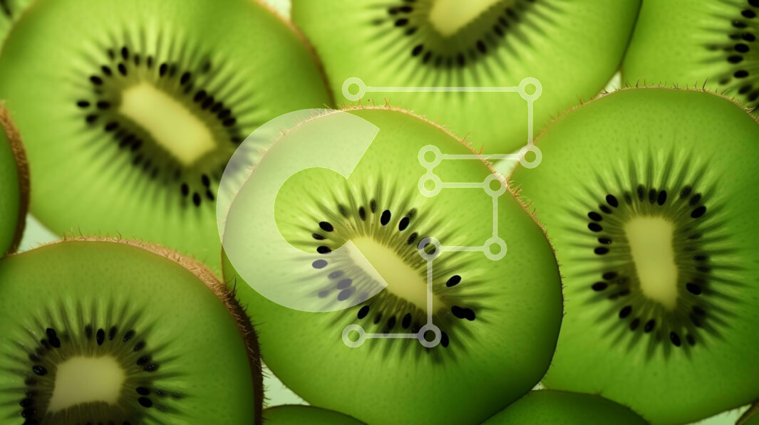 Σετ των 2 Intra Συλλεκτικό Ξύλινο Παζλ Plywood  4mm - Κοντινό πλάνο με πράσινες φέτες ακτινίδιο Σε Ξύλινο Κουτί - Διαστάσεις: 10x10 cm – 25 κομμάτια