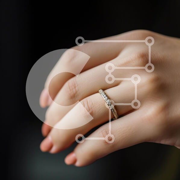 Σετ των 2 Intra Συλλεκτικό Ξύλινο Παζλ Plywood  4mm - Γυναικείο χέρι με λευκόχρυσο δαχτυλίδι αρραβώνων Σε Ξύλινο Κουτί - Διαστάσεις: 10x10 cm – 25 κομμάτια