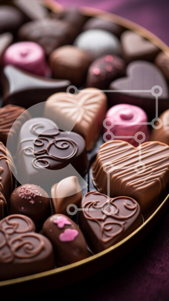 Intra Συλλεκτικό Ξύλινο Παζλ Plywood  4mm - Ποικιλία σοκολάτες και γλυκά για την ημέρα του Αγίου Βαλεντίνου Σε Ξύλινο Κουτί - Διαστάσεις: 10x10 cm – 25 κομμάτια