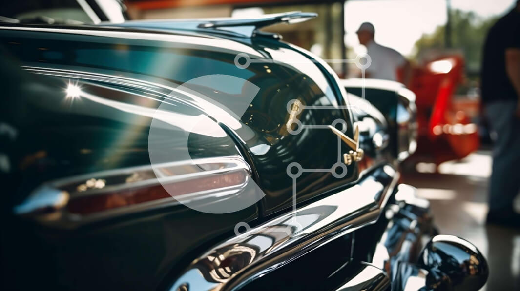 Intra Συλλεκτικό Ξύλινο Παζλ Plywood  4mm - Κλασικό μαύρο και ασημί αυτοκίνητο που εμφανίζεται σε εσωτερικούς χώρους Σε Ξύλινο Κουτί - Διαστάσεις Puzzle: 10x10 cm – 25 κομμάτια