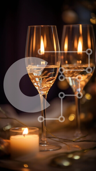 Intra Συλλεκτικό Ξύλινο Παζλ Plywood  4mm - Κομψό δείπνο με ποτήρια κρασιού και κεριά Σε Ξύλινο Κουτί - Διαστάσεις: 10x10 cm – 25 κομμάτια