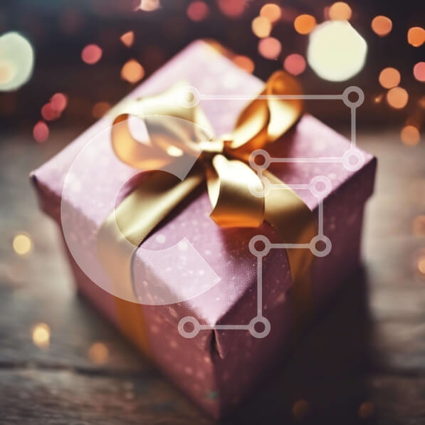 Intra Συλλεκτικό Ξύλινο Παζλ Plywood  4mm - Ροζ κουτί δώρου σε ξύλινο τραπέζι Σε Ξύλινο Κουτί - Διαστάσεις: 10x10 cm – 25 κομμάτια