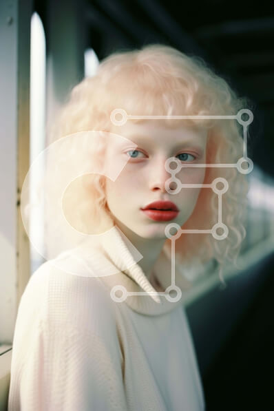 Intra Συλλεκτικό Ξύλινο Παζλ Plywood  4mm - Νεαρή γυναίκα με ξανθά μαλλιά και κόκκινα χείλη Σε Ξύλινο Κουτί - Διαστάσεις Puzzle: 10x10 cm – 25 κομμάτια