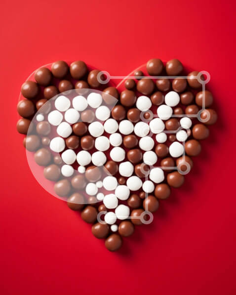 Intra Συλλεκτικό Ξύλινο Παζλ Plywood  4mm - Σύνθεση Candy Cane σε σχήμα καρδιάς για Romance Σε Ξύλινο Κουτί - Διαστάσεις: 10x10 cm – 25 κομμάτια