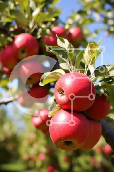 Σετ των 2 Intra Συλλεκτικό Ξύλινο Παζλ Plywood  4mm - Κόκκινα μήλα στο δέντρο στον οπωρώνα μηλιάς Σε Ξύλινο Κουτί - Διαστάσεις: 10x10 cm – 25 κομμάτια