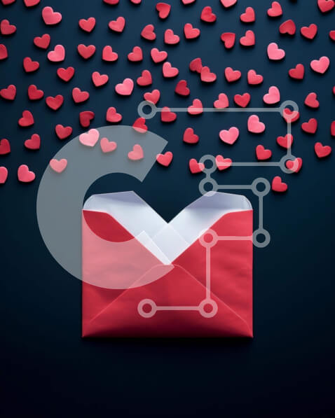 Intra Συλλεκτικό Ξύλινο Παζλ Plywood  4mm - Κόκκινος φάκελος με κομφετί καρδιών Σε Ξύλινο Κουτί - Διαστάσεις Puzzle: 10x10 cm – 25 κομμάτια