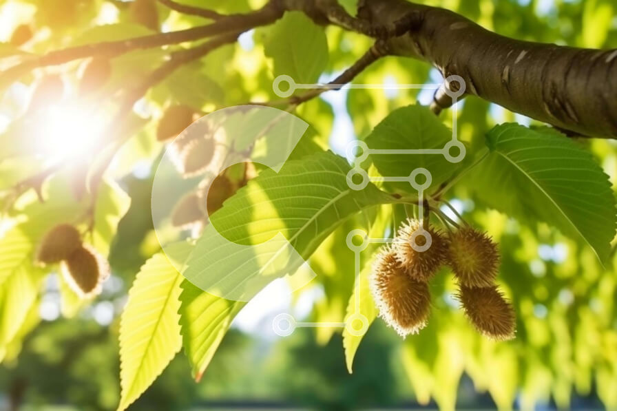 Intra Συλλεκτικό Ξύλινο Παζλ Plywood  4mm - Κλαδί δέντρου με πράσινα φύλλα και καρπούς Σε Ξύλινο Κουτί - Διαστάσεις: 10x10 cm – 25 κομμάτια