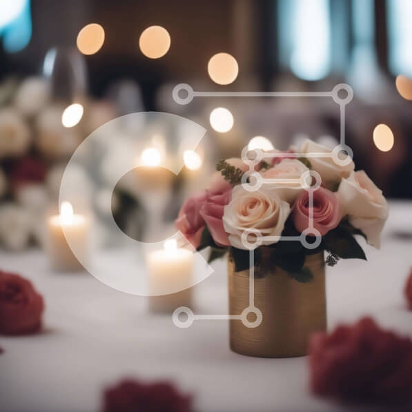 Σετ των 2 Intra Συλλεκτικό Ξύλινο Παζλ Plywood  4mm - Κομψή επιτραπέζια ρύθμιση με κεριά και τριαντάφυλλα Σε Ξύλινο Κουτί - Διαστάσεις: 10x10 cm – 25 κομμάτια