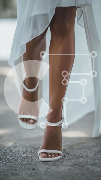 Intra Συλλεκτικό Ξύλινο Παζλ Plywood  4mm - Γυναίκα με λευκό νυφικό και σανδάλια Σε Ξύλινο Κουτί - Διαστάσεις Puzzle: 10x10 cm – 25 κομμάτια