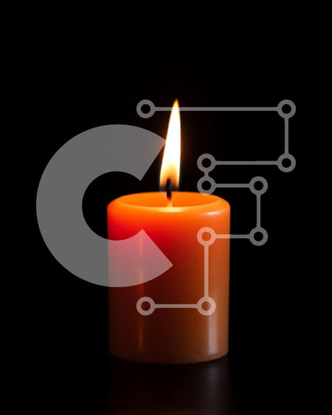 Intra Συλλεκτικό Ξύλινο Παζλ Plywood  4mm - Μονό πορτοκαλί κερί φωτισμένο στο σκοτάδι Σε Ξύλινο Κουτί - Διαστάσεις Puzzle: 10x10 cm – 25 κομμάτια