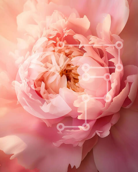 Intra Συλλεκτικό Ξύλινο Παζλ Plywood  4mm - Ροζ λουλούδι παιώνιας που ανθίζει Σε Ξύλινο Κουτί - Διαστάσεις: 10x10 cm – 25 κομμάτια