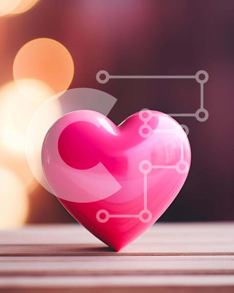 Intra Συλλεκτικό Ξύλινο Παζλ Plywood  4mm - Ροζ αντικείμενο σε σχήμα καρδιάς σε ξύλινο τραπέζι Σε Ξύλινο Κουτί - Διαστάσεις Puzzle: 10x10 cm – 25 κομμάτια