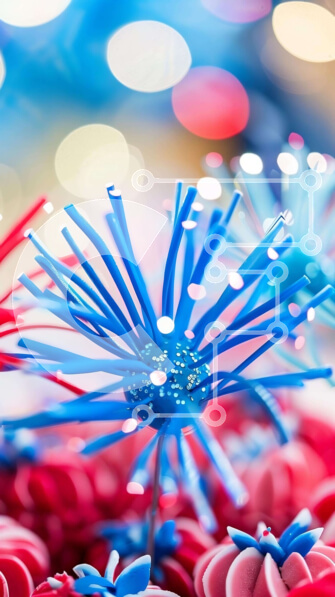 Intra Συλλεκτικό Ξύλινο Παζλ Plywood  4mm - Εορταστικά Cupcakes για τον εορτασμό της 4ης Ιουλίου Σε Ξύλινο Κουτί - Διαστάσεις Puzzle: 10x10 cm – 25 κομμάτια