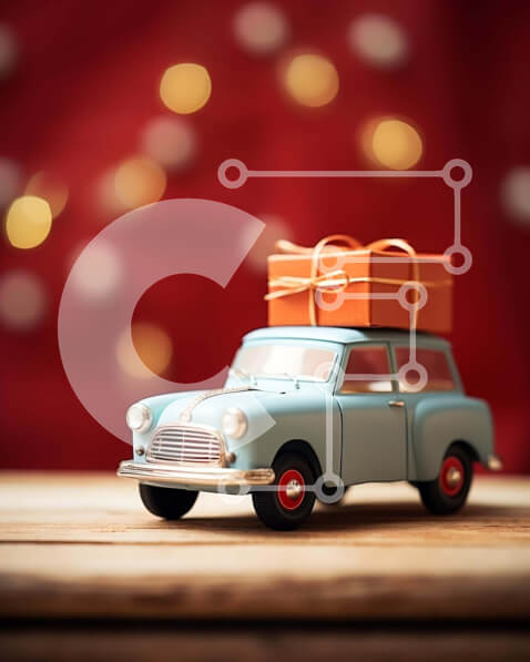 Intra Συλλεκτικό Ξύλινο Παζλ Plywood  4mm - Χριστουγεννιάτικη διακόσμηση αυτοκινήτου Σε Ξύλινο Κουτί - Διαστάσεις: 10x10 cm – 25 κομμάτια