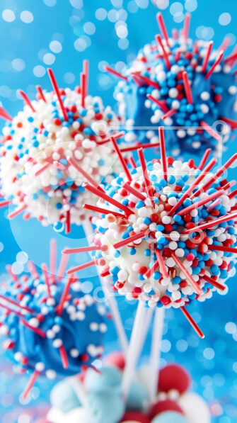 Intra Συλλεκτικό Ξύλινο Παζλ Plywood  4mm - Patriotic Cake Pops για τον εορτασμό της 4ης Ιουλίου Σε Ξύλινο Κουτί - Διαστάσεις: 10x10 cm – 25 κομμάτια