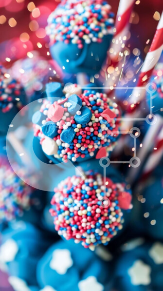 Intra Συλλεκτικό Ξύλινο Παζλ Plywood  4mm - Πολύχρωμα κέικ τέταρτης Ιουλίου και ξυλάκια καραμελών Σε Ξύλινο Κουτί - Διαστάσεις: 10x10 cm – 25 κομμάτια