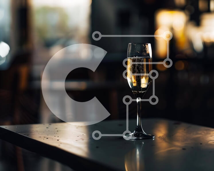 Σετ των 2 Intra Συλλεκτικό Ξύλινο Παζλ Plywood  4mm - Ποτήρι σαμπάνιας σε ξύλινο τραπέζι Σε Ξύλινο Κουτί - Διαστάσεις: 10x10 cm – 25 κομμάτια