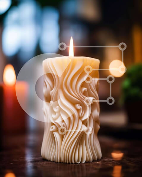 Intra Συλλεκτικό Ξύλινο Παζλ Plywood  4mm - Περίτεχνα σκαλισμένο κερί στο τραπέζι με κεριά και φυτά γύρω Σε Ξύλινο Κουτί - Διαστάσεις Puzzle: 10x10 cm – 25 κομμάτια