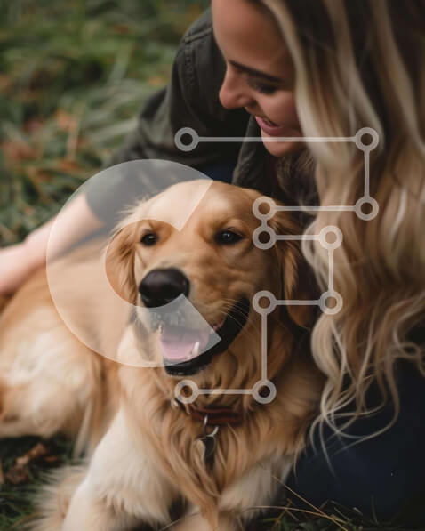 Σετ των 2 Intra Συλλεκτικό Ξύλινο Παζλ Plywood  4mm - Γυναίκα με το σκυλί στο πάρκο Σε Ξύλινο Κουτί - Διαστάσεις: 10x10 cm – 25 κομμάτια