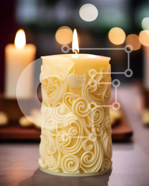 Σετ των 2 Intra Συλλεκτικό Ξύλινο Παζλ Plywood  4mm - Κομψή επίδειξη κεριών στο τραπέζι φαγητού Σε Ξύλινο Κουτί - Διαστάσεις: 10x10 cm – 25 κομμάτια