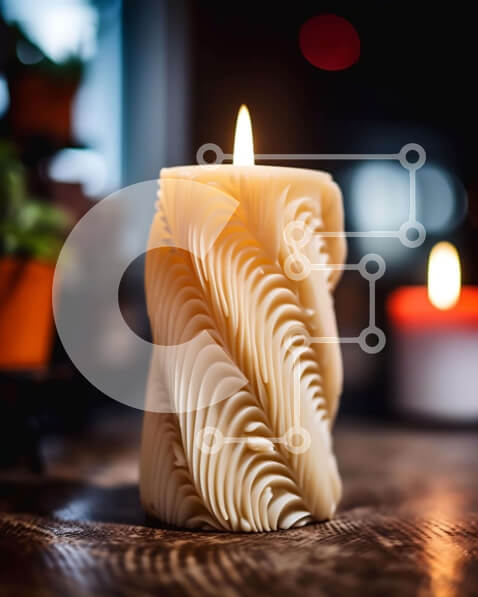 Intra Συλλεκτικό Ξύλινο Παζλ Plywood  4mm - Περίτεχνα σκαλιστό κερί και φυτά σε γλάστρες Σε Ξύλινο Κουτί - Διαστάσεις: 10x10 cm – 25 κομμάτια