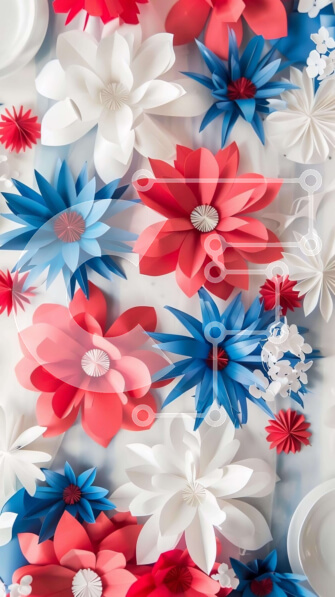 Intra Συλλεκτικό Ξύλινο Παζλ Plywood  4mm - Ρύθμιση τραπεζιού 4ης Ιουλίου Σε Ξύλινο Κουτί - Διαστάσεις Puzzle: 10x10 cm – 25 κομμάτια