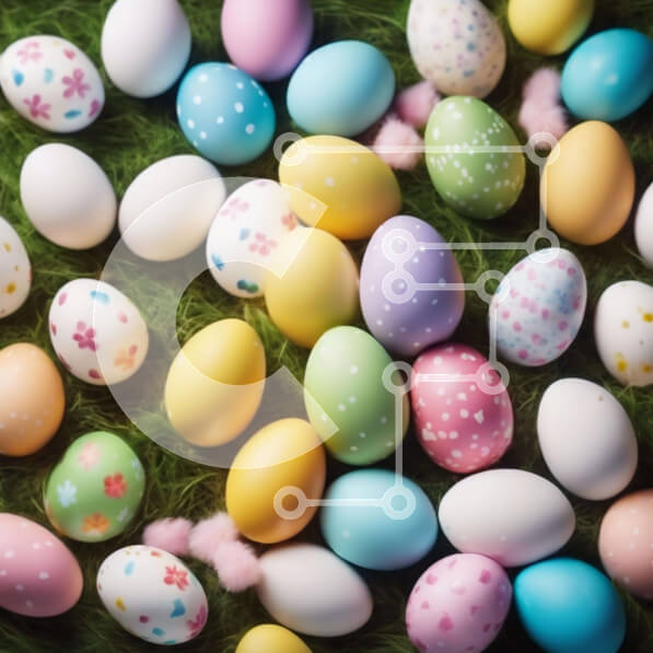 Intra Συλλεκτικό Ξύλινο Παζλ Plywood  4mm - Πολύχρωμα Πασχαλινά αυγά σε χλοώδη επιφάνεια Σε Ξύλινο Κουτί - Διαστάσεις Puzzle: 10x10 cm – 25 κομμάτια