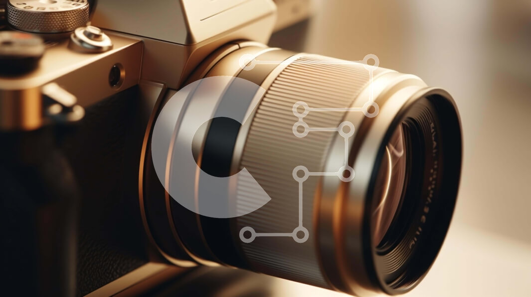 Intra Συλλεκτικό Ξύλινο Παζλ Plywood  4mm - Κομψή χρυσή κάμερα κινηματογράφηση σε πρώτο πλάνο Σε Ξύλινο Κουτί - Διαστάσεις: 10x10 cm – 25 κομμάτια